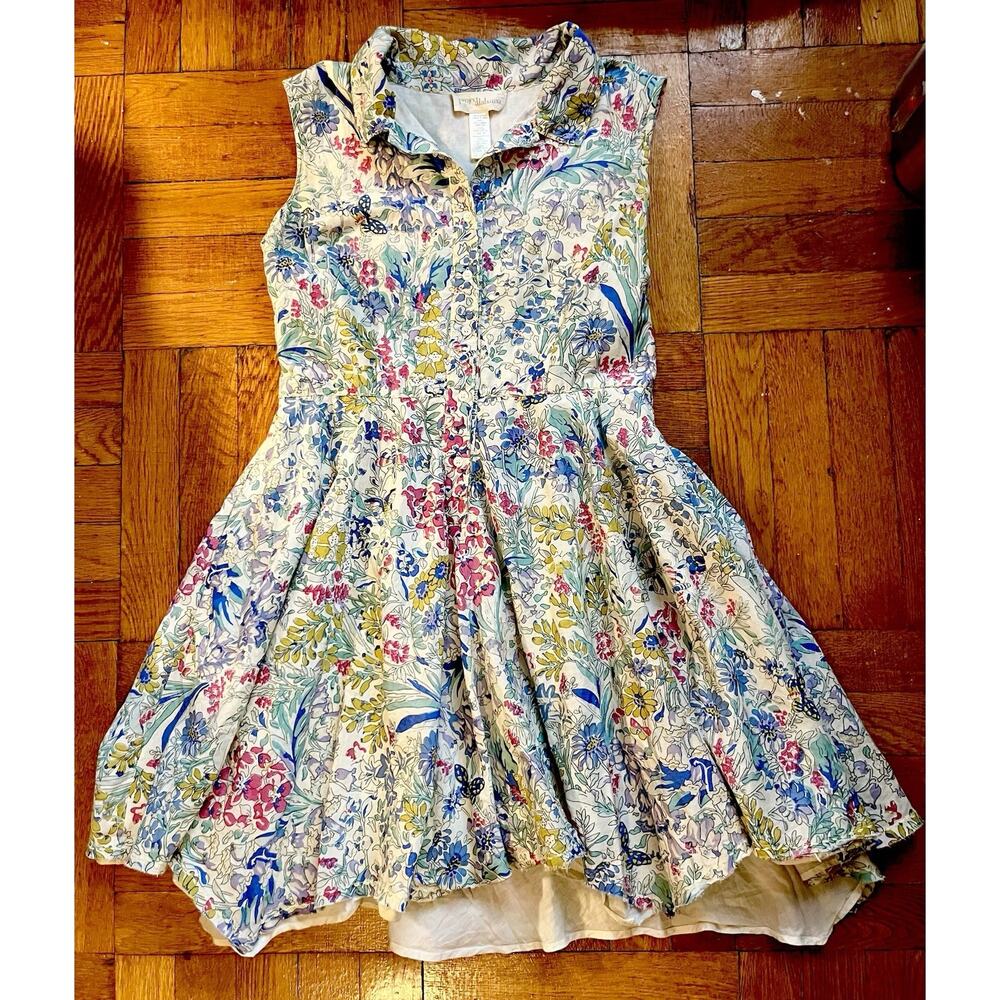 Project Alabama 6P Dainty Floral Silk Blend Fit Flare Dress Southern Cottagecore